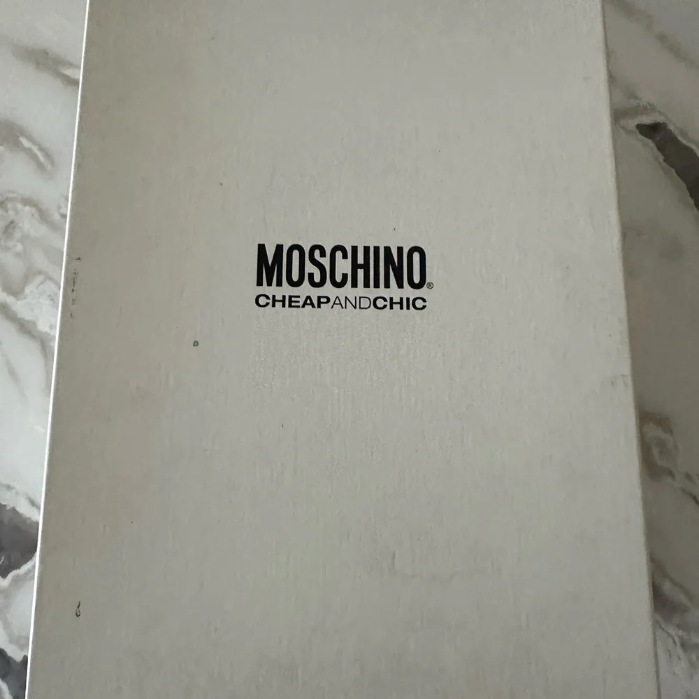 Vintage Moschino Animal Print wedge ankle strap shoes w/ribbon tie. size -6.5 - Picture 13 of 14